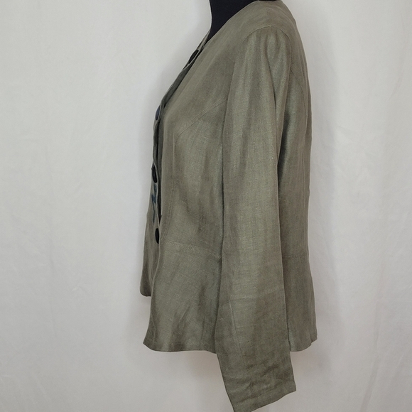 Beppa Vintage Linen Art-To-Wear Button Front Jacket - Size M - Picture 2 of 11